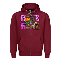 Burgundy halloween home sweet home Zipper Hoodie - AdoDesignShop