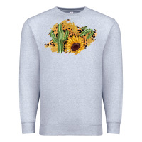 Heather Grey cactus leopard sunflower glitter  patch Premium Sweatshirt - AdoDesignShop