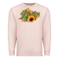 Pale Pink cactus leopard sunflower glitter  patch Premium Sweatshirt - AdoDesignShop