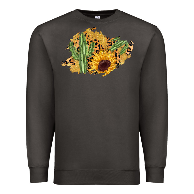 Cactus Leopard Sunflower Glitter  Patch Premium Sweatshirt by AdoDesignShop | Teevron