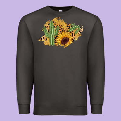 Cactus Leopard Sunflower Glitter  Patch Premium Sweatshirt Designed By Adodesignshop