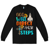 Black God Will Direct Your Steps Long Sleeve Tee - BundleAndBundleShop