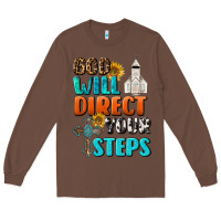 Chestnut God Will Direct Your Steps Long Sleeve Tee - BundleAndBundleShop