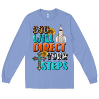 Colony Blue God Will Direct Your Steps Long Sleeve Tee - BundleAndBundleShop