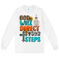 White God Will Direct Your Steps Long Sleeve Tee - BundleAndBundleShop