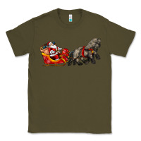 Army Green santa riding his sleigh with gifts Classic Tee - CowGirlArtShop