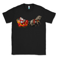 Black santa riding his sleigh with gifts Classic Tee - CowGirlArtShop