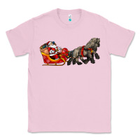 Bubblegum Pink santa riding his sleigh with gifts Classic Tee - CowGirlArtShop
