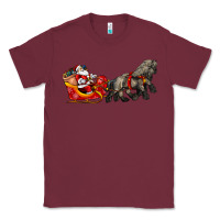 Burgundy santa riding his sleigh with gifts Classic Tee - CowGirlArtShop