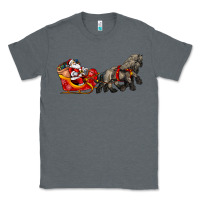 Charcoal Heather santa riding his sleigh with gifts Classic Tee - CowGirlArtShop