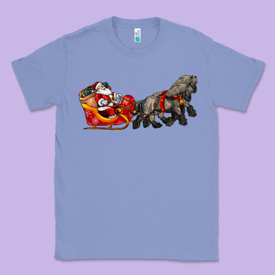 Santa Riding His Sleigh With Gifts Classic Tee Designed By Cowgirlartshop