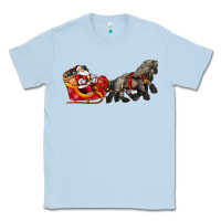 Dusty Blue santa riding his sleigh with gifts Classic Tee - CowGirlArtShop