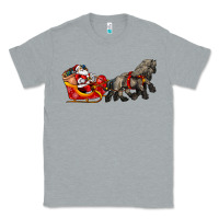 Heather Grey santa riding his sleigh with gifts Classic Tee - CowGirlArtShop