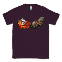 Plum santa riding his sleigh with gifts Classic Tee - CowGirlArtShop