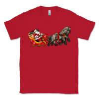 Red santa riding his sleigh with gifts Classic Tee - CowGirlArtShop