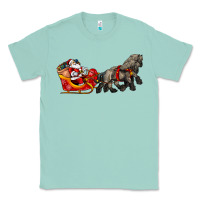 Seafoam santa riding his sleigh with gifts Classic Tee - CowGirlArtShop