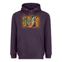 Plum cowboy boots cactus leopard Heavyweight Hoodie - AdoDesignShop