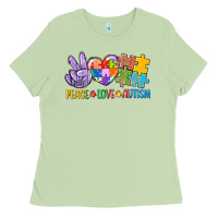 Matcha Peace love Autism Ladies Tee - CowGirlArtShop