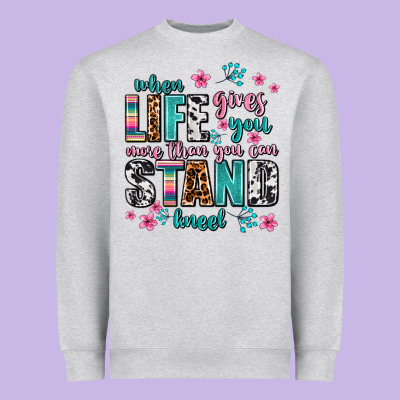 When Life Gives You More Than You Can Stand Kneel Heavyweight Sweatshirt Designed By Adodesignshop
