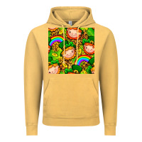Vintage Mustard St. Patrick's dwarf seamless pattern digital paper Vintage Hoodie - BundleAndBundleShop
