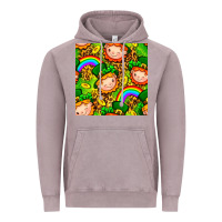 Vintage Zinc St. Patrick's dwarf seamless pattern digital paper Vintage Hoodie - BundleAndBundleShop