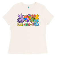Bone Peace love Autism Ladies Tee - CowGirlArtShop