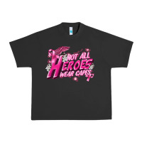 Pigment Black Not all heroes wear capes Cancer Awareness Urban Heavy Tee - FaDigitalArtStudio