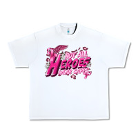 White Not all heroes wear capes Cancer Awareness Urban Heavy Tee - FaDigitalArtStudio