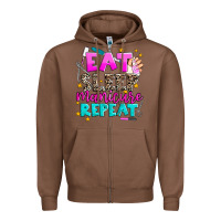 Chestnut eat sleep manicure repeat Zipper Hoodie - AdoDesignShop