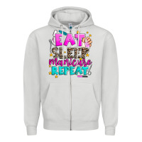 Dove Grey eat sleep manicure repeat Zipper Hoodie - AdoDesignShop
