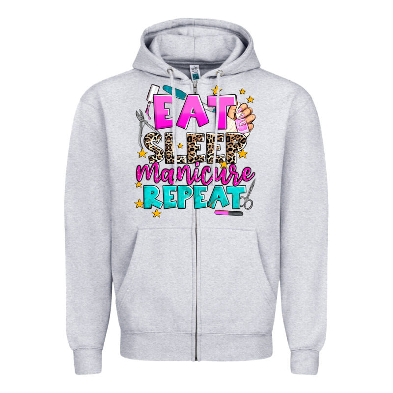 Eat Sleep Manicure Repeat Zipper Hoodie by AdoDesignShop | Teevron