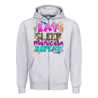 Heather Grey eat sleep manicure repeat Zipper Hoodie - AdoDesignShop