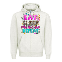 Oatmeal Heather eat sleep manicure repeat Zipper Hoodie - AdoDesignShop