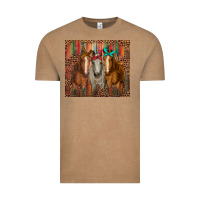 Vintage Coffee western horses with bandanas Vintage Tee - RanaPortraitStore