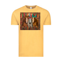 Vintage Mustard western horses with bandanas Vintage Tee - RanaPortraitStore