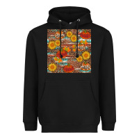 Black pumpkin plaid sunflower seamless Heavyweight Hoodie - AdoDesignShop