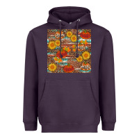 Plum pumpkin plaid sunflower seamless Heavyweight Hoodie - AdoDesignShop