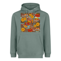 Pumpkin Plaid Sunflower Seamless Heavyweight Hoodie | Teevron