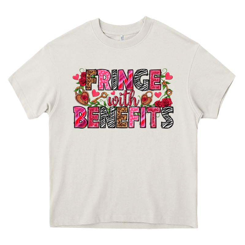 Fringe With Benefits Valentine's Day Heavy Core Tee by HowdyJamesFarm | Teevron