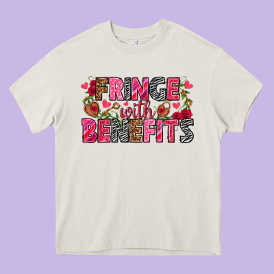 Fringe With Benefits Valentine's Day Heavy Core Tee Designed By Howdyjamesfarm