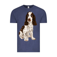 Vintage Denim english cocker spaniel Vintage Tee - FaDigitalArtStudio