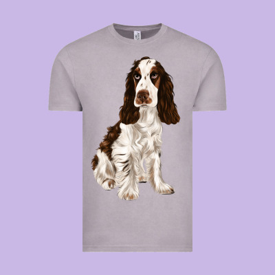 English Cocker Spaniel Vintage Tee Designed By Fadigitalartstudio