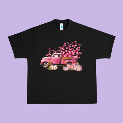 Breast Cancer Truck Urban Heavy Tee Designed By Fadigitalartstudio