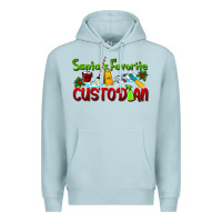 Blue Mist Santa's Favorite Custodian Premium Hoodie - LillyAllenDesigns