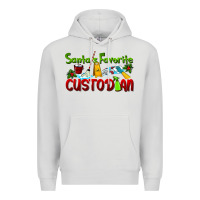 Dove Grey Santa's Favorite Custodian Premium Hoodie - LillyAllenDesigns