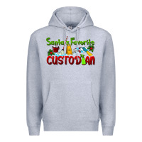 Heather Grey Santa's Favorite Custodian Premium Hoodie - LillyAllenDesigns