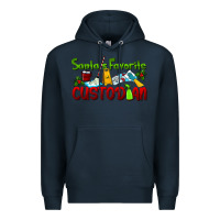 Navy Santa's Favorite Custodian Premium Hoodie - LillyAllenDesigns