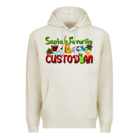 Oatmeal Heather Santa's Favorite Custodian Premium Hoodie - LillyAllenDesigns