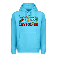 Ocean Blue Santa's Favorite Custodian Premium Hoodie - LillyAllenDesigns