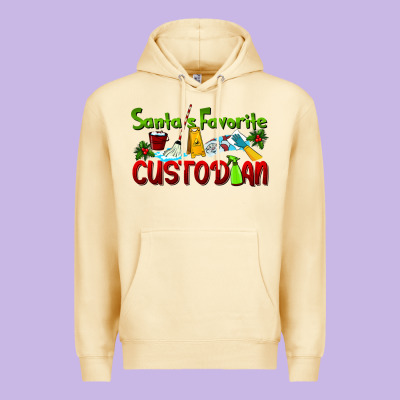 Santa's Favorite Custodian Premium Hoodie Designed By Lillyallendesigns
